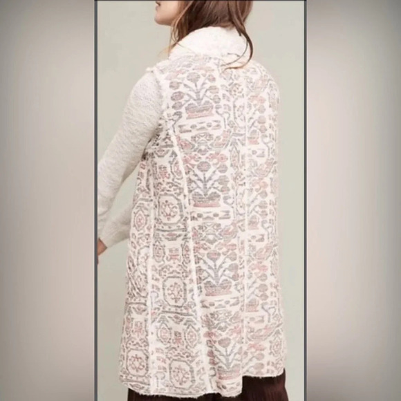 Anthropologie Jacquard Sherpa Vest by HEI HEI - Picture 2 of 10